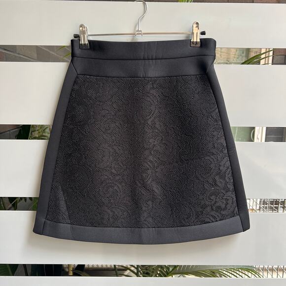 Missoni Black Neoprene Lace Panel Mini Skirt Size IT 40 - Picture 1 of 7